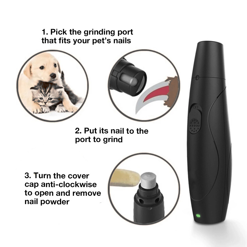 3. Simple and safe to use pet nail grinder.