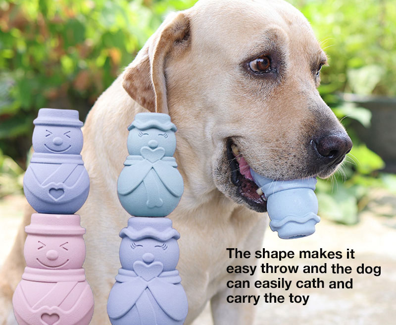 Safe and bite resistant chew toy in natural rubber